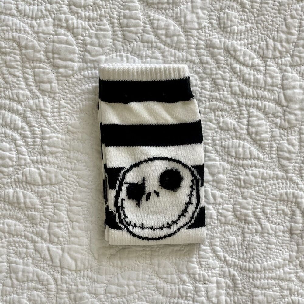 DisneyParks Nightmare Before Christmas Jack Skellington Blk/Wt Crew Socks NWT